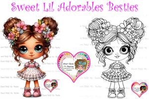 INSTANT DOWNLOAD Digital Digi Stamps & Color Printable~ Big Eye Big Head Dolls Digi "LIL Adorables Besties" IMG 001 12 By Sherri Baldy