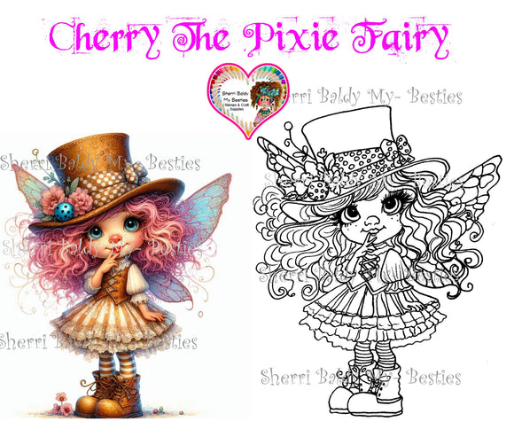 INSTANT DOWNLOAD Digital Digi Stamps & Color Printable~ Big Eye Big Head Dolls Digi 