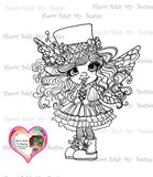 INSTANT DOWNLOAD Digital Digi Stamps & Color Printable~ Big Eye Big Head Dolls Digi "Cherry Pixie Fairy 001   By Sherri Baldy