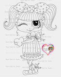 INSTANT DOWNLOAD Digital Digi Stamps Big Eye Big Head Dolls Digi Sweet Heart MYB 001- 2 By Sherri Baldy