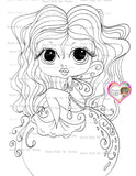 INSTANT DOWNLOAD Digital Digi Stamps Big Eye Big Head Dolls Digi Sea Maiden 002 5  By Sherri Baldy