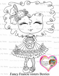 INSTANT DOWNLOAD Digital Digi Stamps Big Eye Big Head Dolls Digi "Fancy Francie " IMG 004 By Sherri Baldy