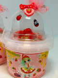 Besties Slime Co. "Sweet Strawberry Bestie" SLIME! With Bubble Goodie Filled Topper.