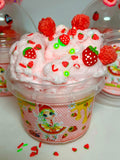 Besties Slime Co. "Sweet Strawberry Bestie" SLIME! With Bubble Goodie Filled Topper.