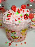 Besties Slime Co. "Sweet Strawberry Bestie" SLIME! With Bubble Goodie Filled Topper.