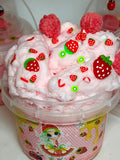 Besties Slime Co. "Sweet Strawberry Bestie" SLIME! With Bubble Goodie Filled Topper.