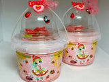 Besties Slime Co. "Sweet Strawberry Bestie" SLIME! With Bubble Goodie Filled Topper.