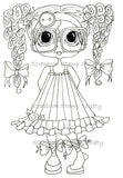 INSTANT DOWNLOAD Digital Digi Stamps Big Eye Big Head Dolls Digi Clever Chole MYB 0025 By Sherri Baldy