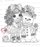 INSTANT DOWNLOAD Digital Digi Stamps & Color Printable~ Big Eye Big Head Dolls Digi "Winter Wondland  Besties Dolls 1  " By Sherri Baldy