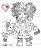 INSTANT DOWNLOAD Digital Digi Stamps & Color Printable~ Big Eye Big Head Dolls Digi "Winter Wondland  Besties Dolls 4  " By Sherri Baldy