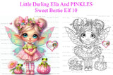 INSTANT DOWNLOAD Digital Digi Stamps & Color Printable~ Big Eye Big Head Dolls Digi "Little Darling Ella And PINKLES Sweet Bestie Elf 10 By Sherri Baldy