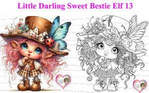 INSTANT DOWNLOAD Digital Digi Stamps & Color Printable~ Big Eye Big Head Dolls Digi "Little Darling Sweet Bestie Elf 13  By Sherri Baldy