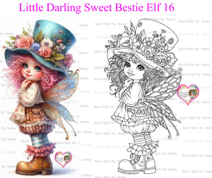 INSTANT DOWNLOAD Digital Digi Stamps & Color Printable~ Big Eye Big Head Dolls Digi "Little Darling Sweet Bestie Elf 16   By Sherri Baldy