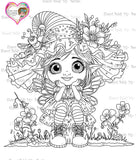 INSTANT DOWNLOAD Digital Digi Stamps & Color Printable~ Big Eye Big Head Dolls Digi "Little Darling Ella And PINKLES Sweet Bestie Elf  1"  By Sherri Baldy