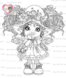 INSTANT DOWNLOAD Digital Digi Stamps & Color Printable~ Big Eye Big Head Dolls Digi "Little Darling Sweet Bestie Elf 20"  By Sherri Baldy