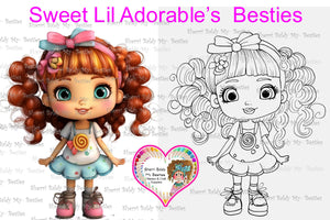 INSTANT DOWNLOAD Digital Digi Stamps & Color Printable~ Big Eye Big Head Dolls Digi "LIL Adorables Besties" IMG 002 7  By Sherri Baldy